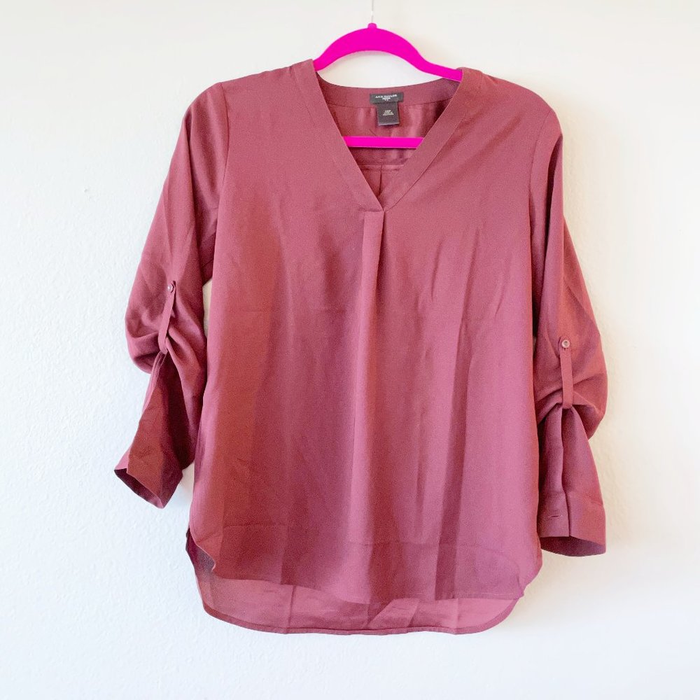 Ann Taylor Maroon Blouse